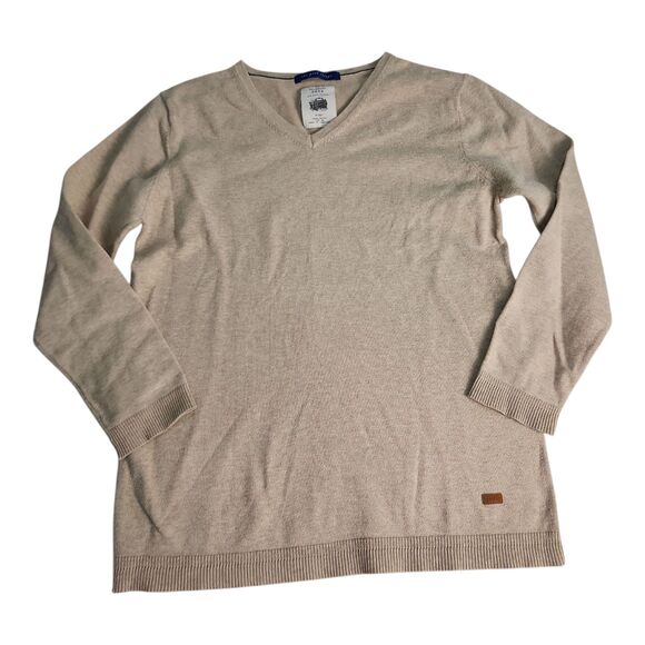 Zara Knitwear The good things Boy's Sz 9-10 BeigeLong Sleeve V-Neck Preppy Money - Picture 1 of 7